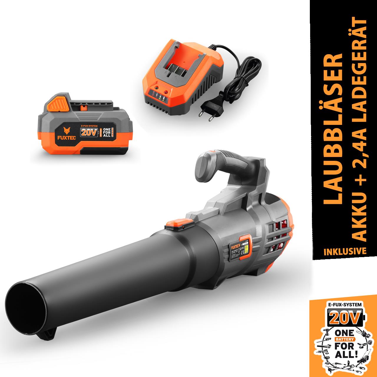 20V cordless leaf blower - Kit FUXTEC FX-E1LB20 incl. battery (4Ah) and charger (1A)